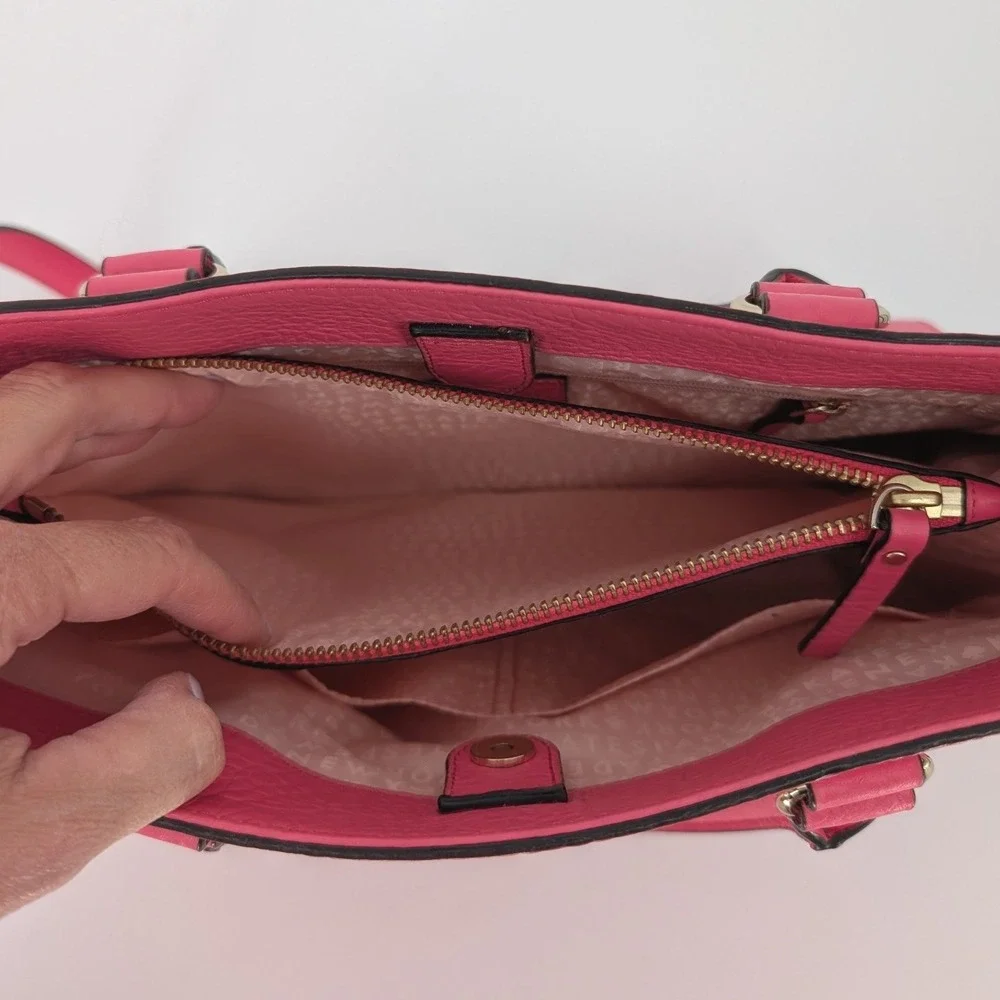 Kate Spade Perri Lane Romy Satchel‎ Medium Pink Leather Laser Cut Preppy Luxury